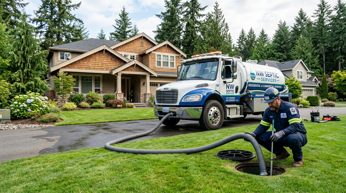 Commercial 2,500-Gallon Vacuum Truck & Hydraulic Backflush Pumping in Bonney Lake, WA